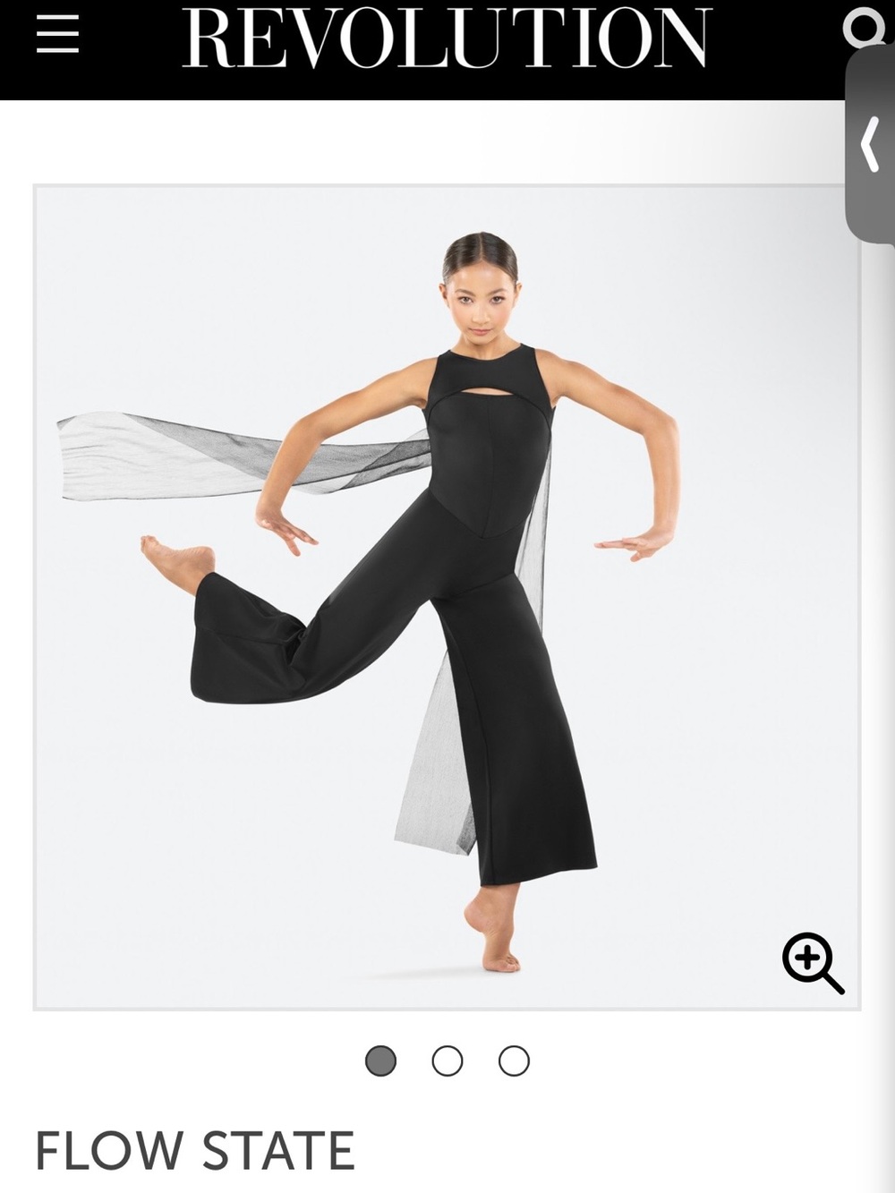 Revolution Black Wide-Leg Dance Jumpsuit with Sheer Drape